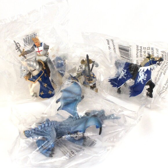 Papo Knight Figurines, NEW in BAGS & TAGS - King, Knight, 2 horses & Dragon - Picture 2 of 14
